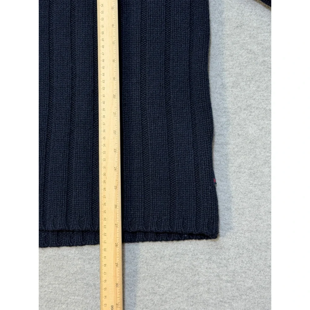 Abercrombie & Fitch Mens XL Navy Blue Lambswool Ribbed Quarter Zip Sweater Y2K